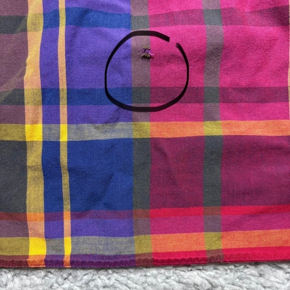 Christian Dior Shirt Mens Extra Large Button Up Plaid Short Sleeve Cotton Beach - Picture 5 of 5